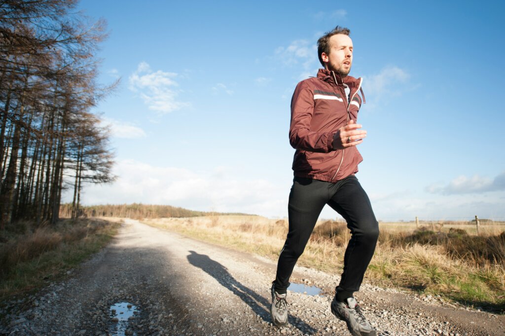 Man running outside